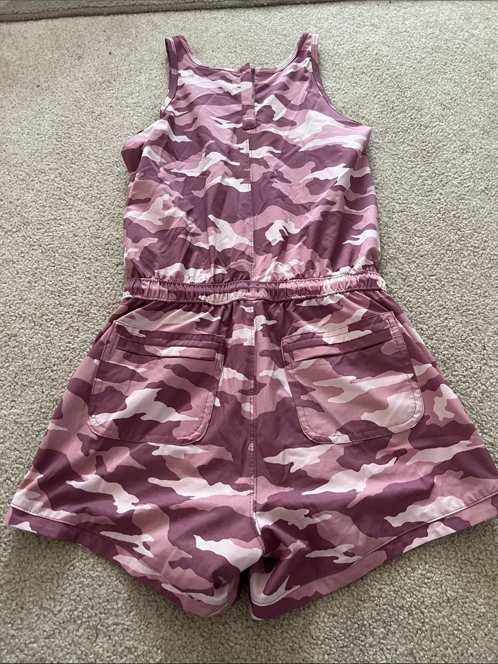 Athleta Pink Camo Drawstring Romper
